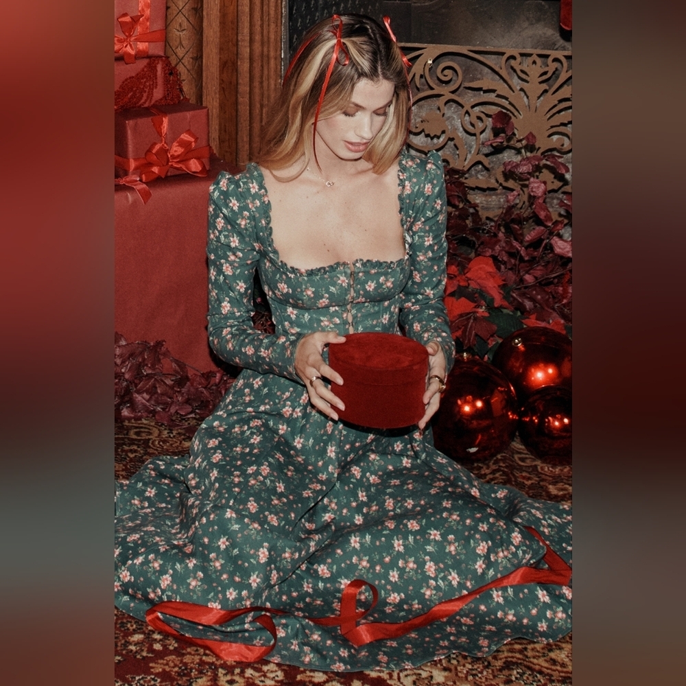 Green Floral House of CB 'Delia'-XS